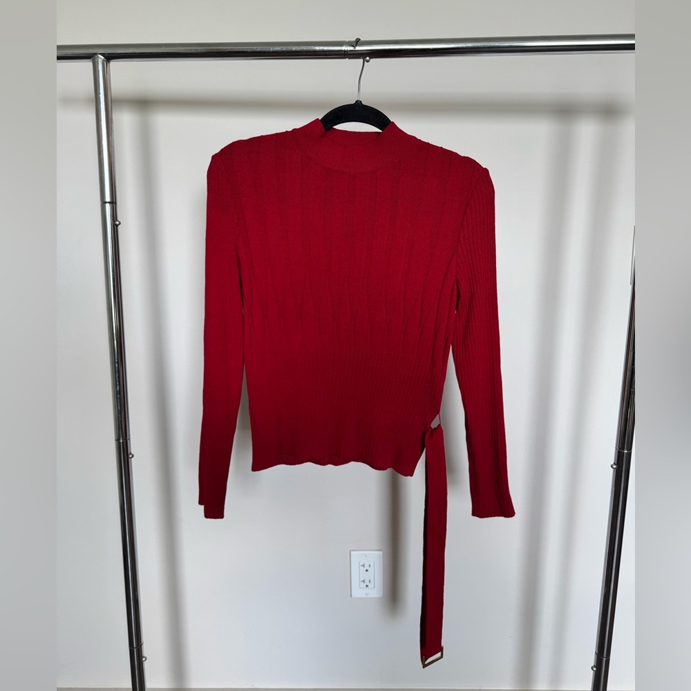 St. John Collection Vibrant Red Knit Top